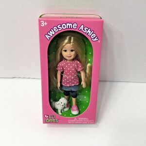 TY Li'l Ones 2009 Awesome Ashley‎ 4 inch Doll & her Poodle Dog NIB